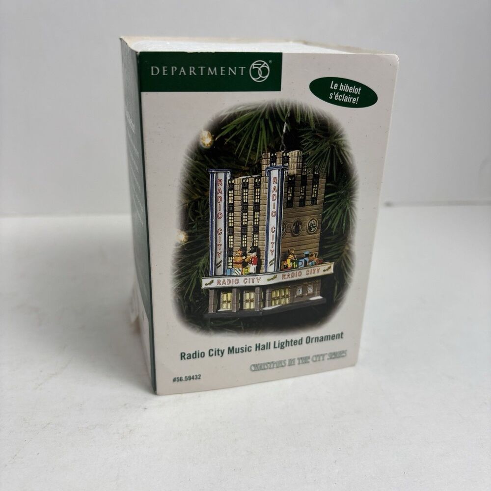 Department 56 Radio City Music Hall Lighted Ornament - Green and White